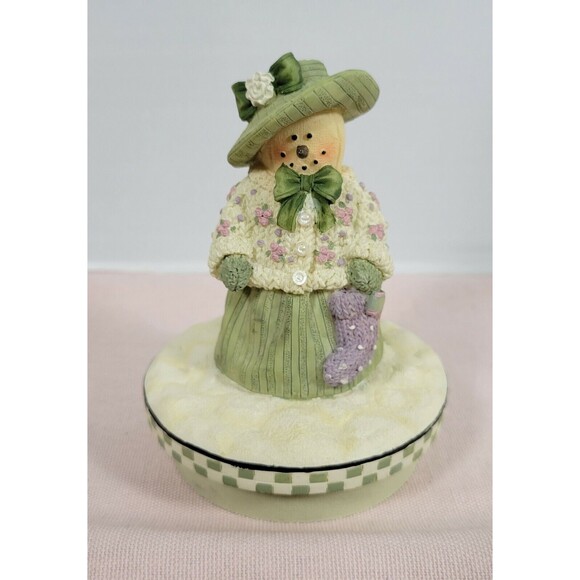 Plum Pudding by Heather Hykes 4-1/2” Snowman Girl Candle Topper Artisan Flair - Picture 1 of 9